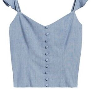 Chambray Cropped Tank